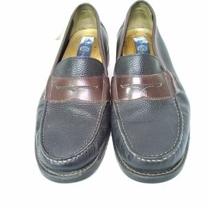 DUCK HEAD Blue Burgundy LEATHER MENS DRESS CASUAL PENNY LOAFERS SHOES Sz 12 M